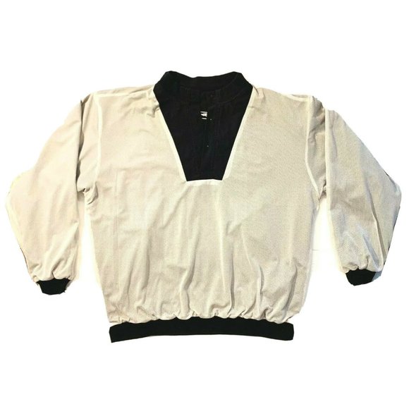 Vintage Slazenger Golf Lined Windbreaker XL Pullover Button Sweatshirt Black EUC - Picture 7 of 12